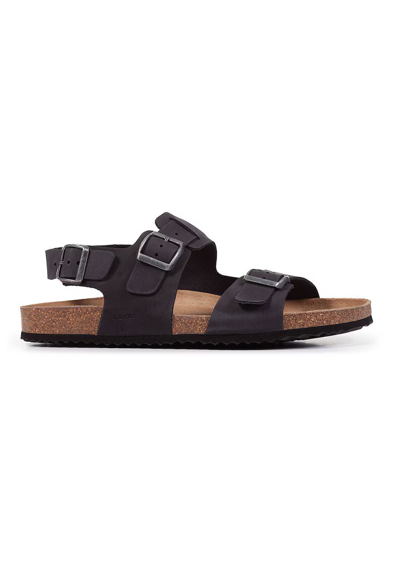 Geox Sandale de piele nabuc cu catarama - Negru