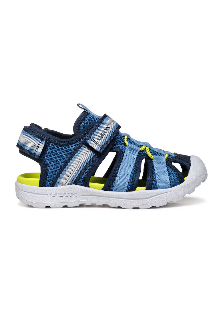 Geox Sandale din material textil cu velcro - Albastru deschis/Bleumarin