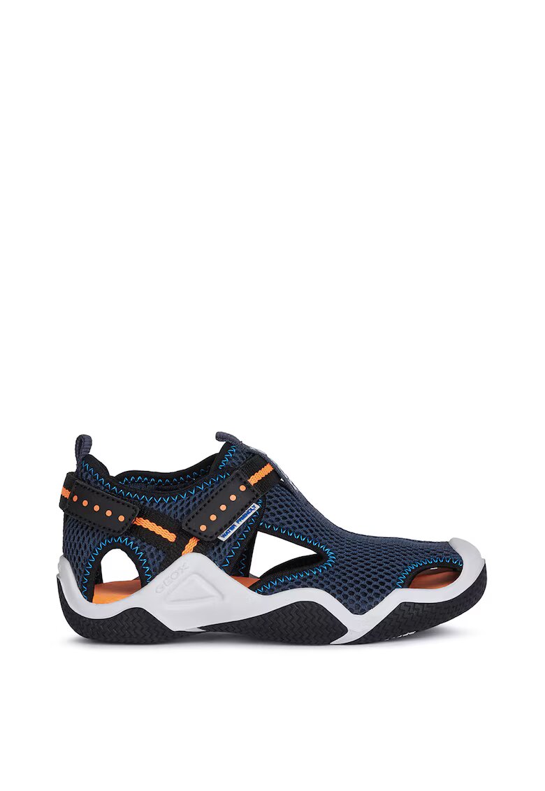 Geox Sandale din material textil si inchidere velcro