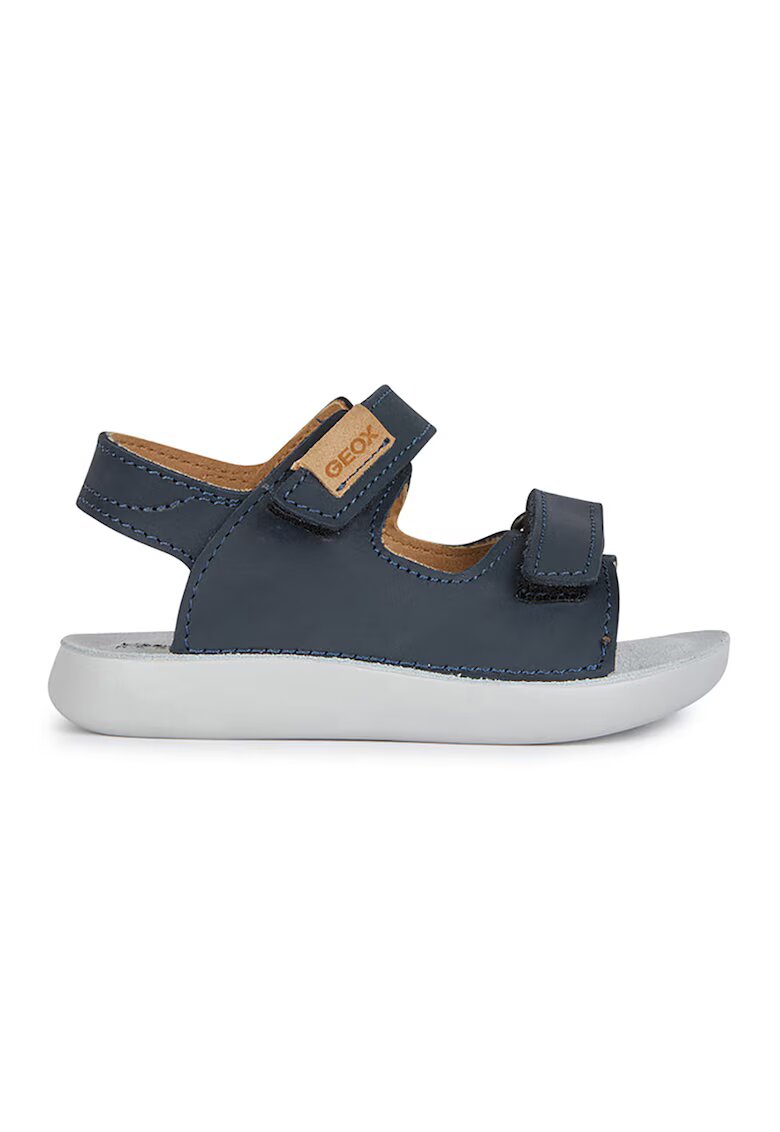 Geox Sandale din piele nabuc cu inchidere velcro - Bleumarin