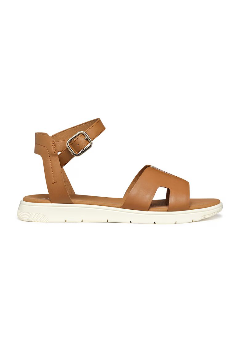 Geox Sandale din piele si piele ecologica - Caramel