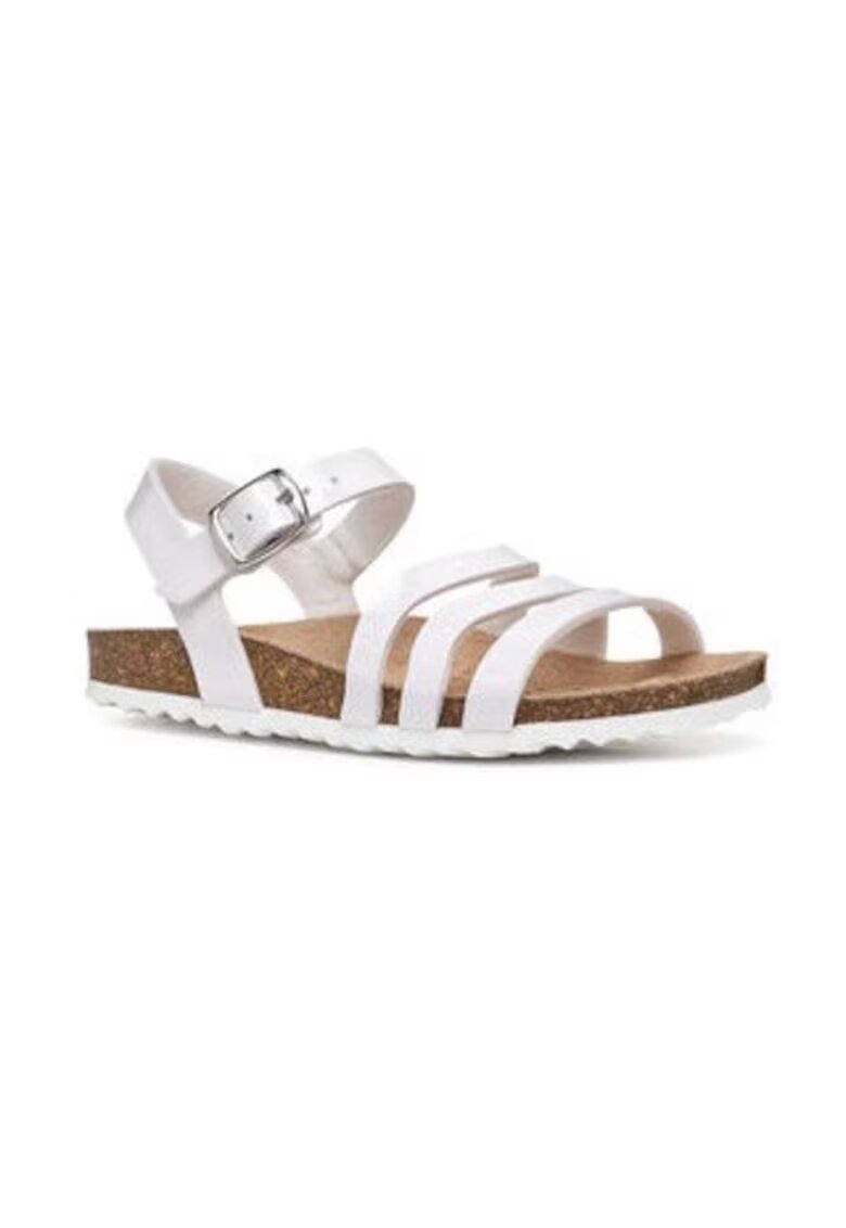 Geox Sandale fete 304461590 - Piele ecologica - Alb - Alb