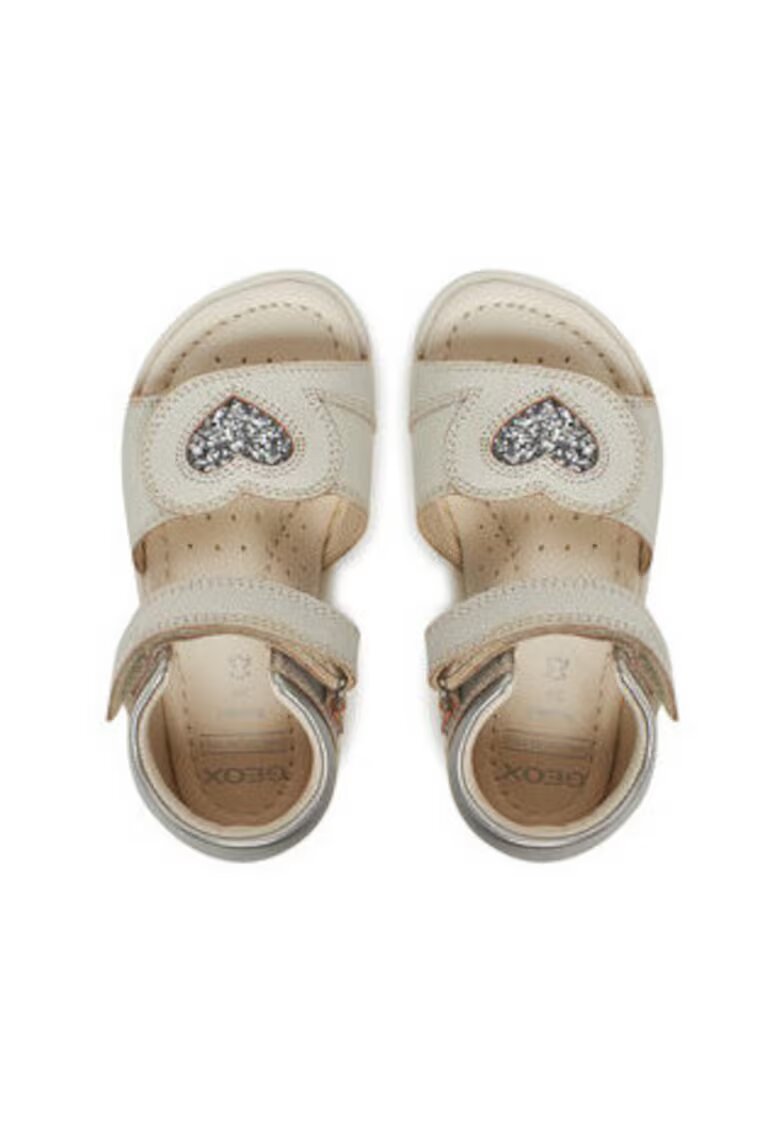 Geox Sandale fete - B5521B-085NF - Piele naturala - Alb - Alb
