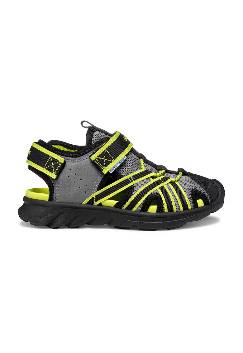 Geox Sandale fisherman cu velcro Airadyum - Gri/Verde lime