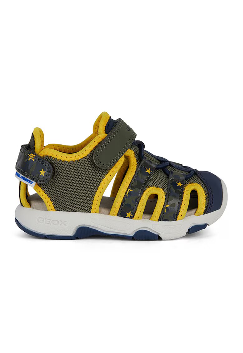 Geox Sandale fisherman cu velcro - Galben/Kaki