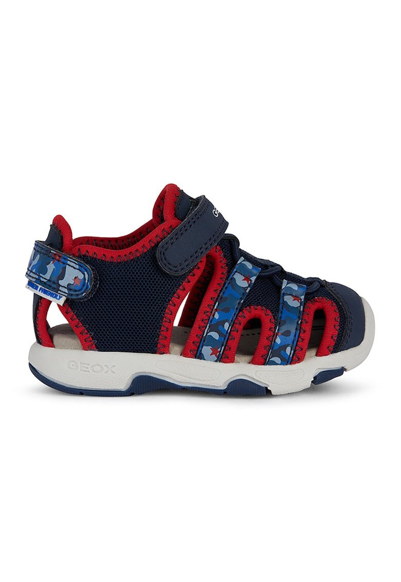 Geox Sandale fisherman cu velcro - Rosu/Bleumarin