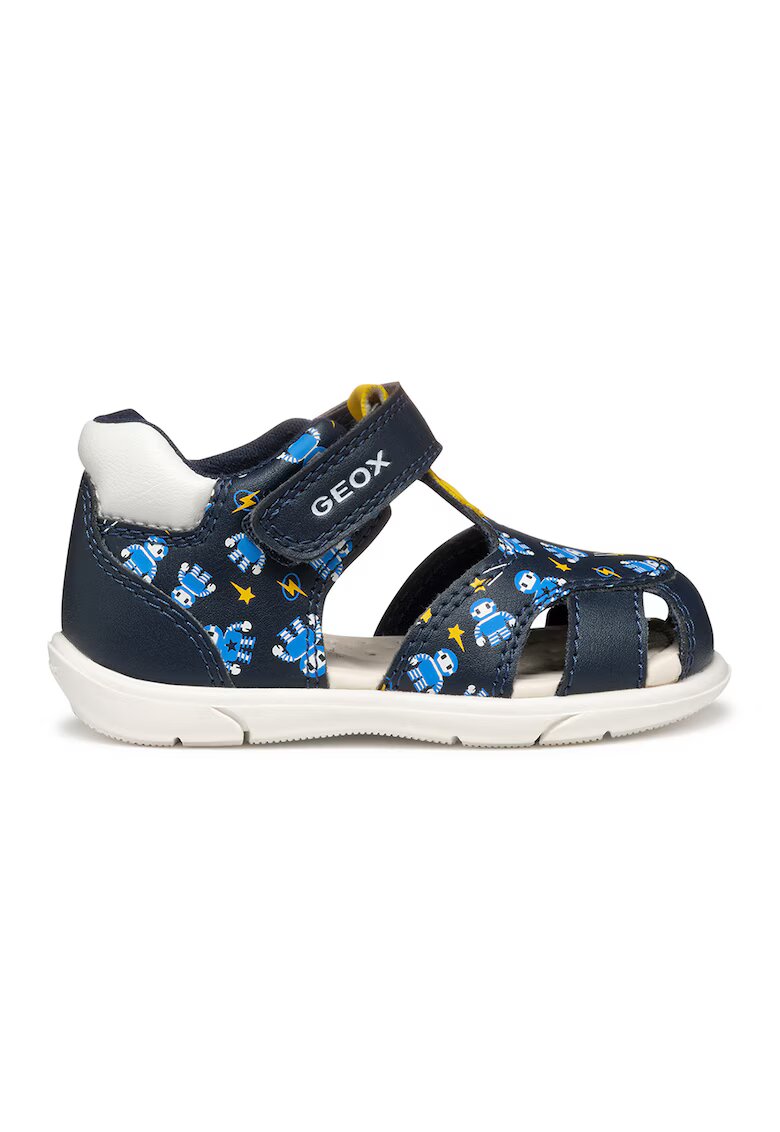 Geox Sandale fisherman cu velcro si imprimeu - Turcoaz/Bleumarin
