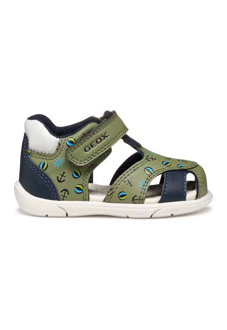 Geox Sandale fisherman cu velcro si imprimeu - Verde/Bleumarin