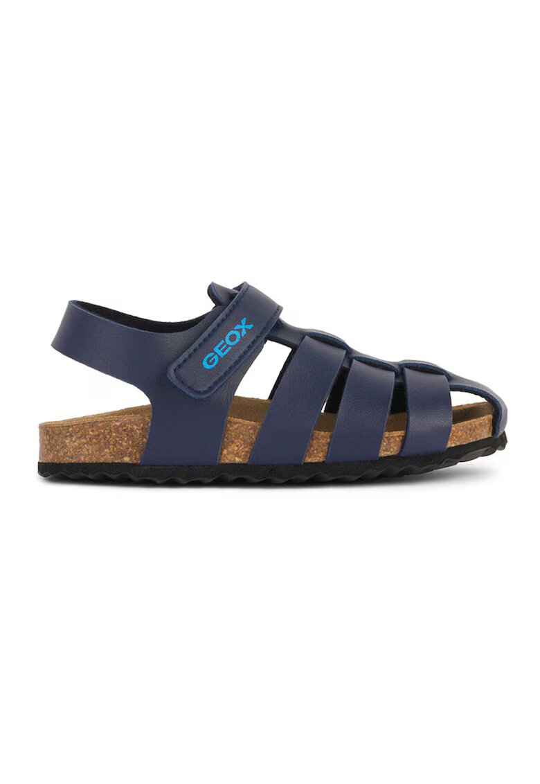 Geox Sandale fisherman de piele ecologica - Bleumarin