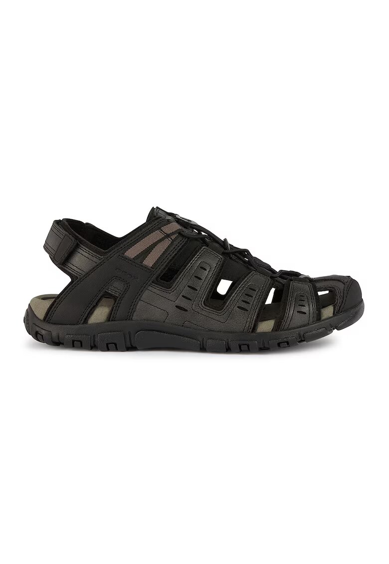 Geox Sandale fisherman de piele ecologica - Negru