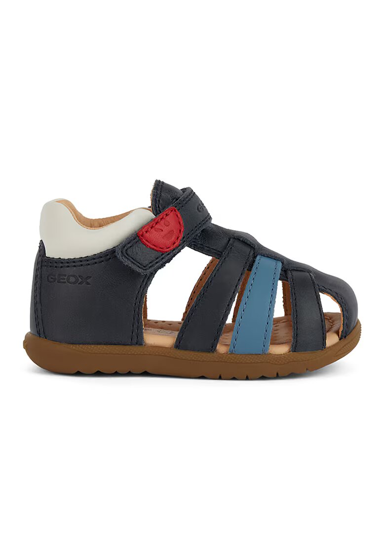 Geox Sandale fisherman din piele si piele ecologica - Albastru deschis/Bleumarin