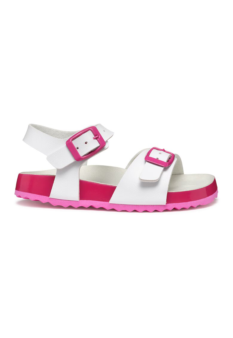 Geox Sandale flatform cu catarama - Alb/Fucsia