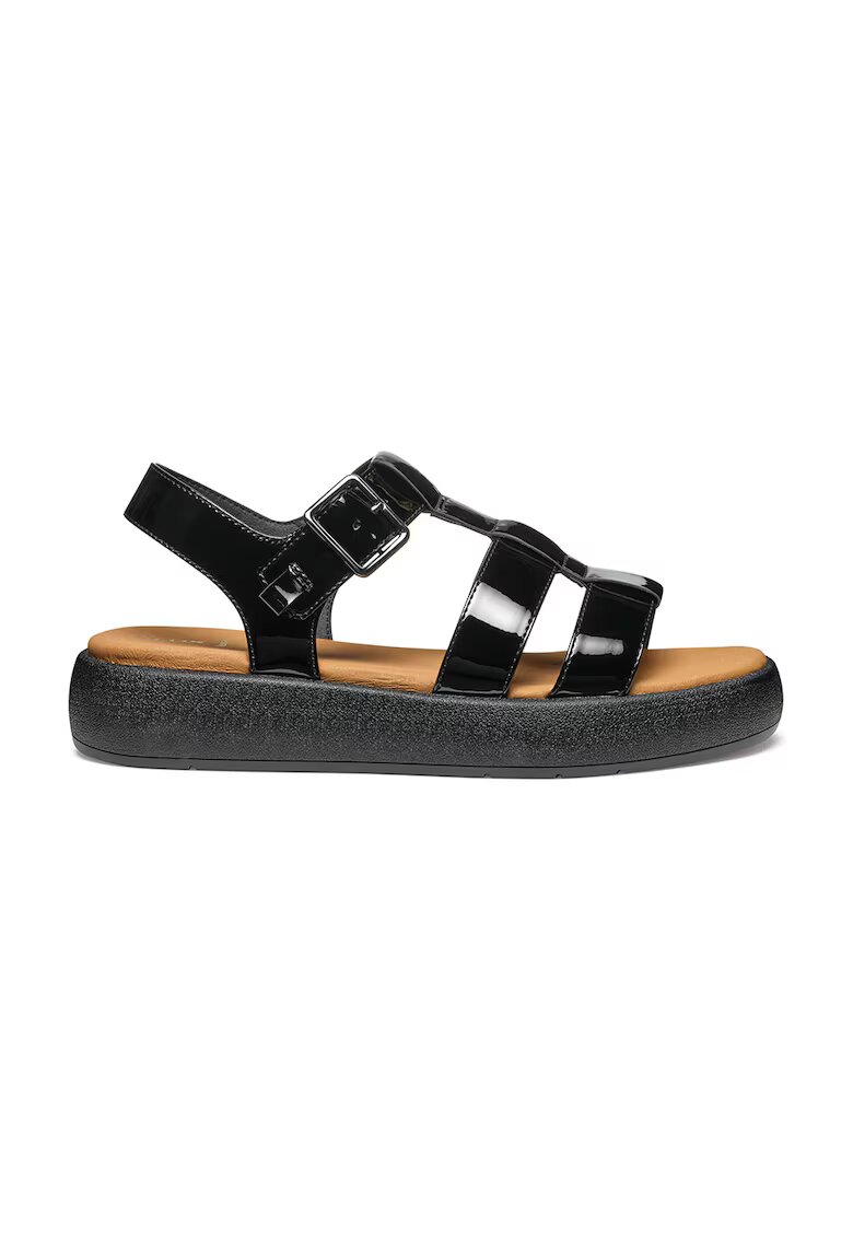 Geox Sandale joase gladiator din piele ecologica cu platforma - Negru