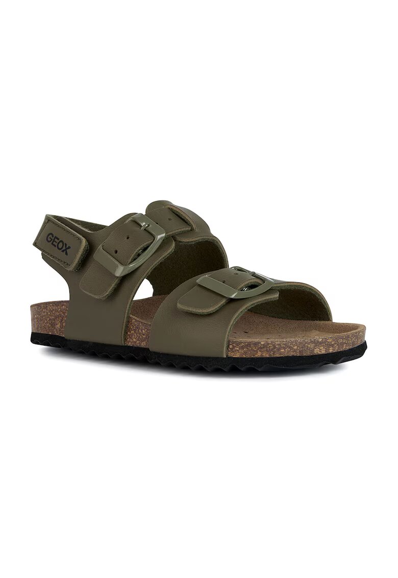 Geox Sandale slingback cu catarama Ghita - Kaki