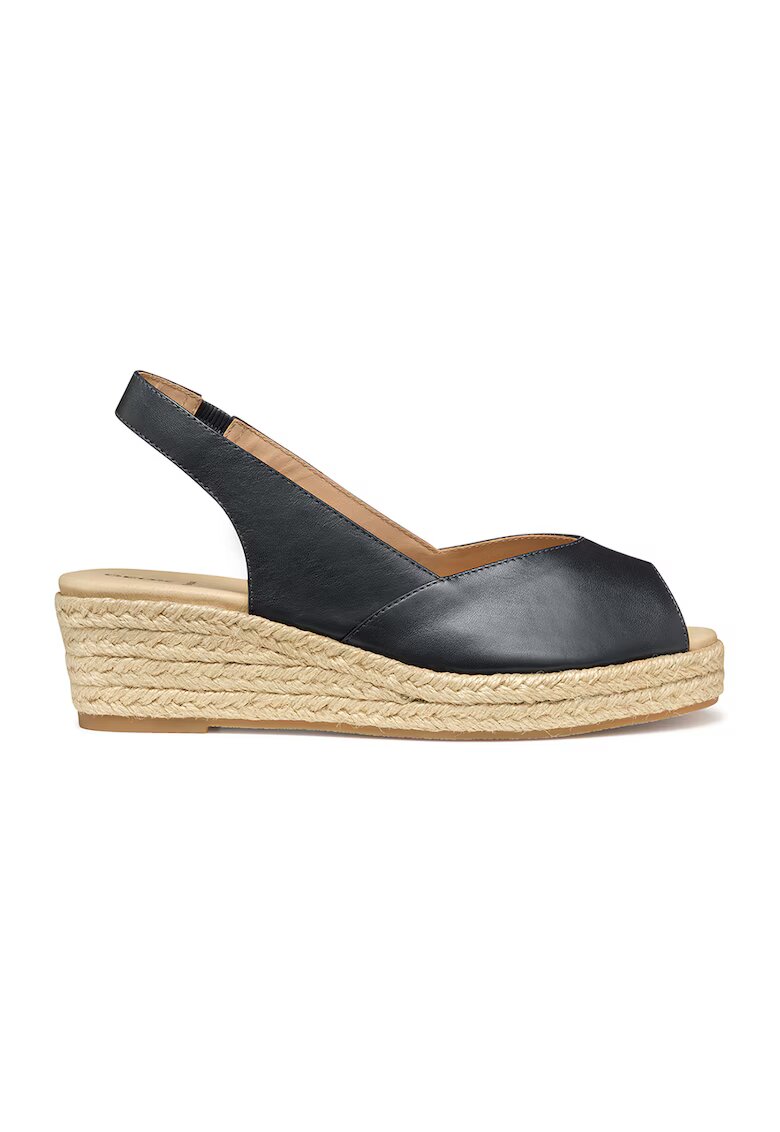 Geox Sandale wedge de piele - Albastru ultramarin