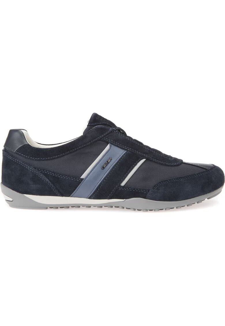 Geox Tenisi barbati Wells - Piele intoarsa/Poliester - Albastru -