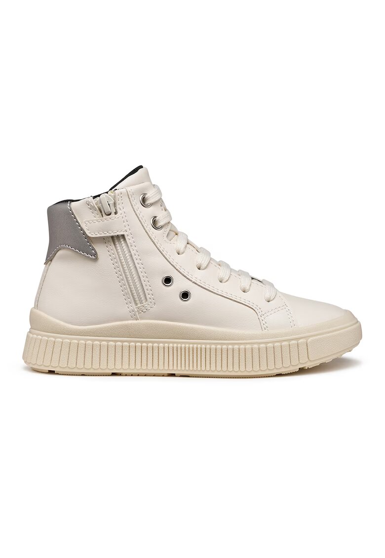 Geox Tenisi mid-high cu fermoar - Gri deschis/Crem