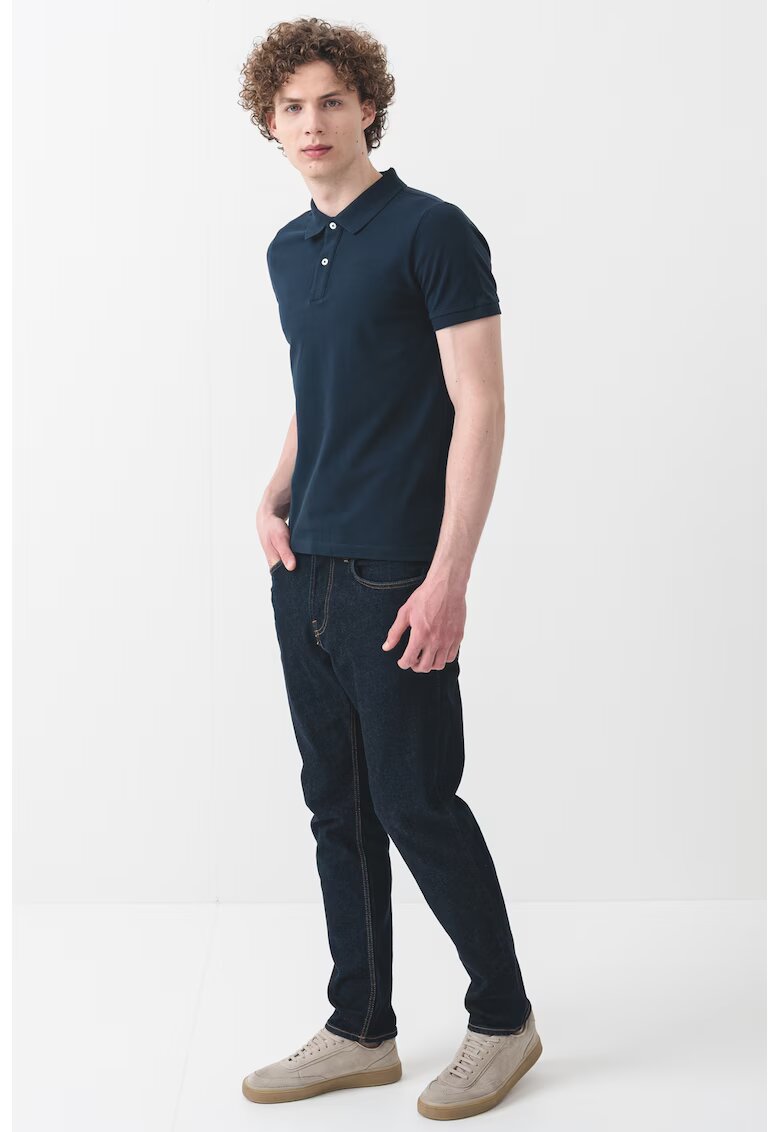 Geox Tricou polo cu model uni - Bleumarin