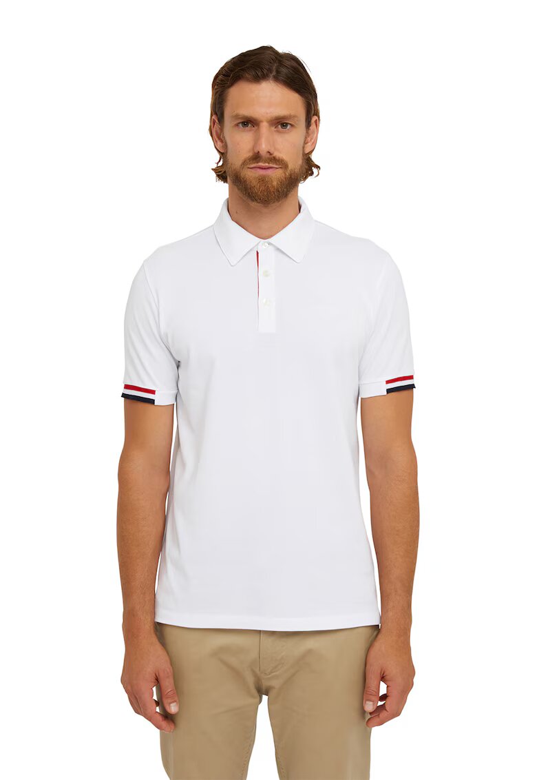 Geox Tricou polo de bumbac cu slituri laterale - Alb
