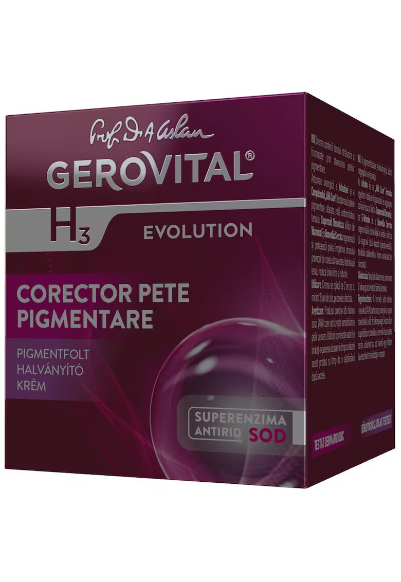 Gerovital Crema H3 Evolution - corector pete pigmentare - 50 ml