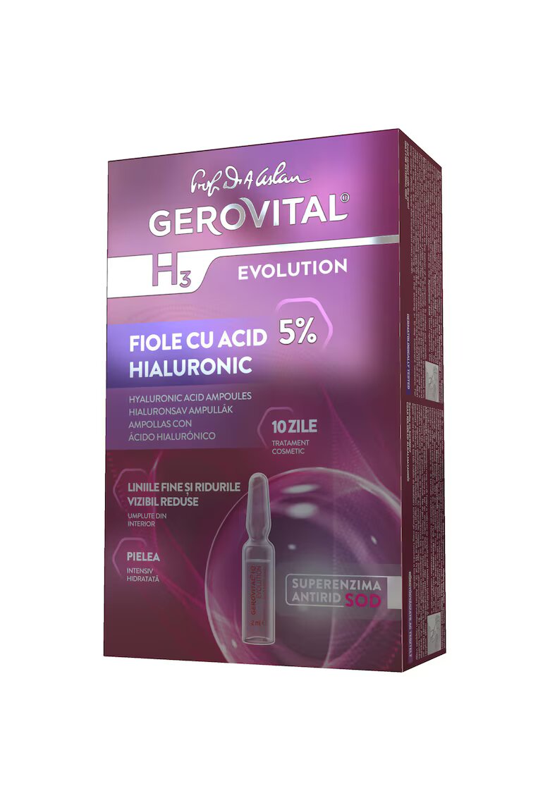 Gerovital Fiole cu acid hialuronic H3 Evolution 5% - 10 buc x 2 ml