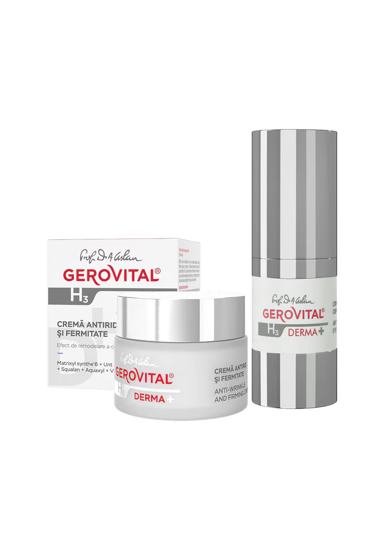 Gerovital H3 Prof Dr Ana Aslan Derma Pachet Gerovital H3 Derma+: Crema Antirid Contur Ochi - 15 ml + Crema Antirid si Fermitate - 50 ml