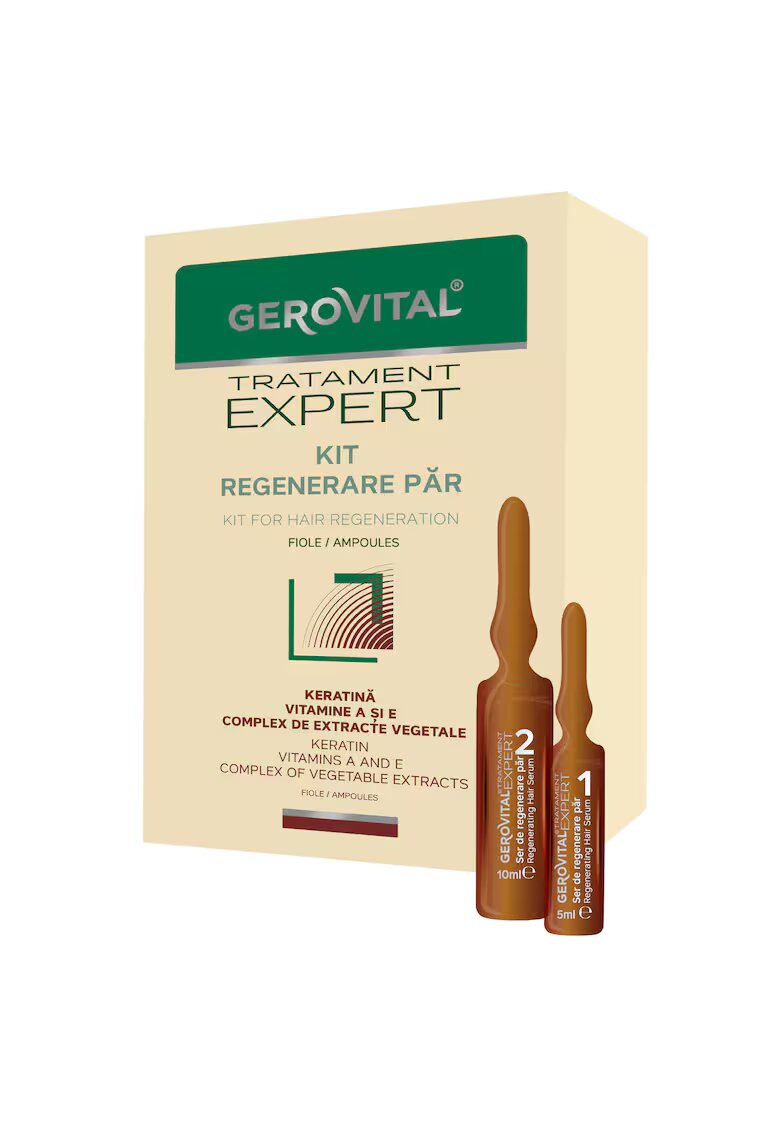 Gerovital Kit regenerare par Tratament Expert fiole - 10 buc x 5 ml + 10 buc x 10 ml