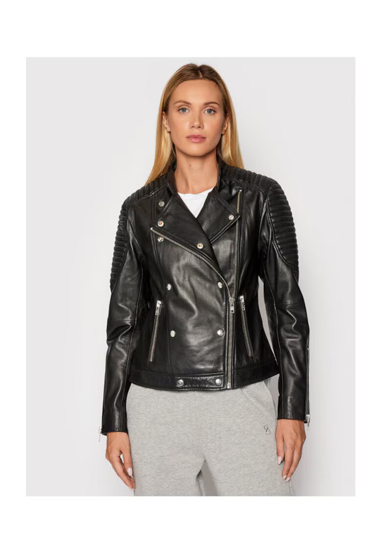 Gestuz Geaca dama - 209343649 - Piele naturala - Negru - Negru