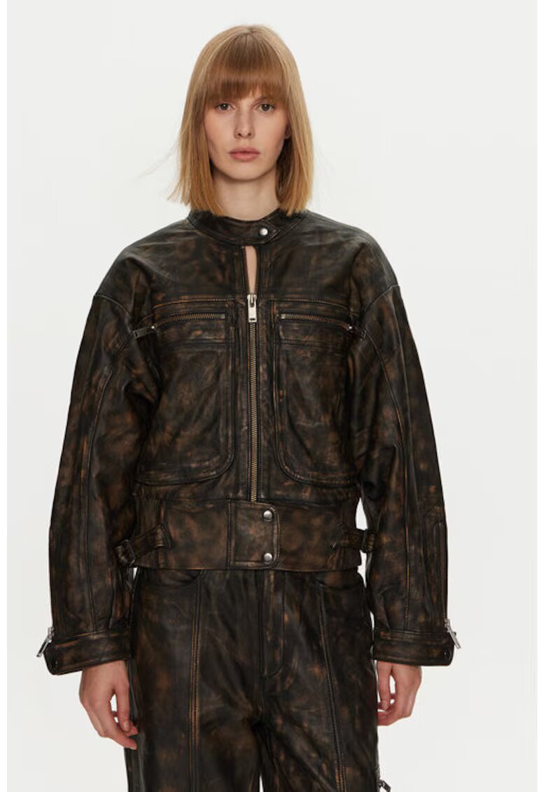 Gestuz Geaca dama - 304134999 - Piele naturala - Maro - Maro