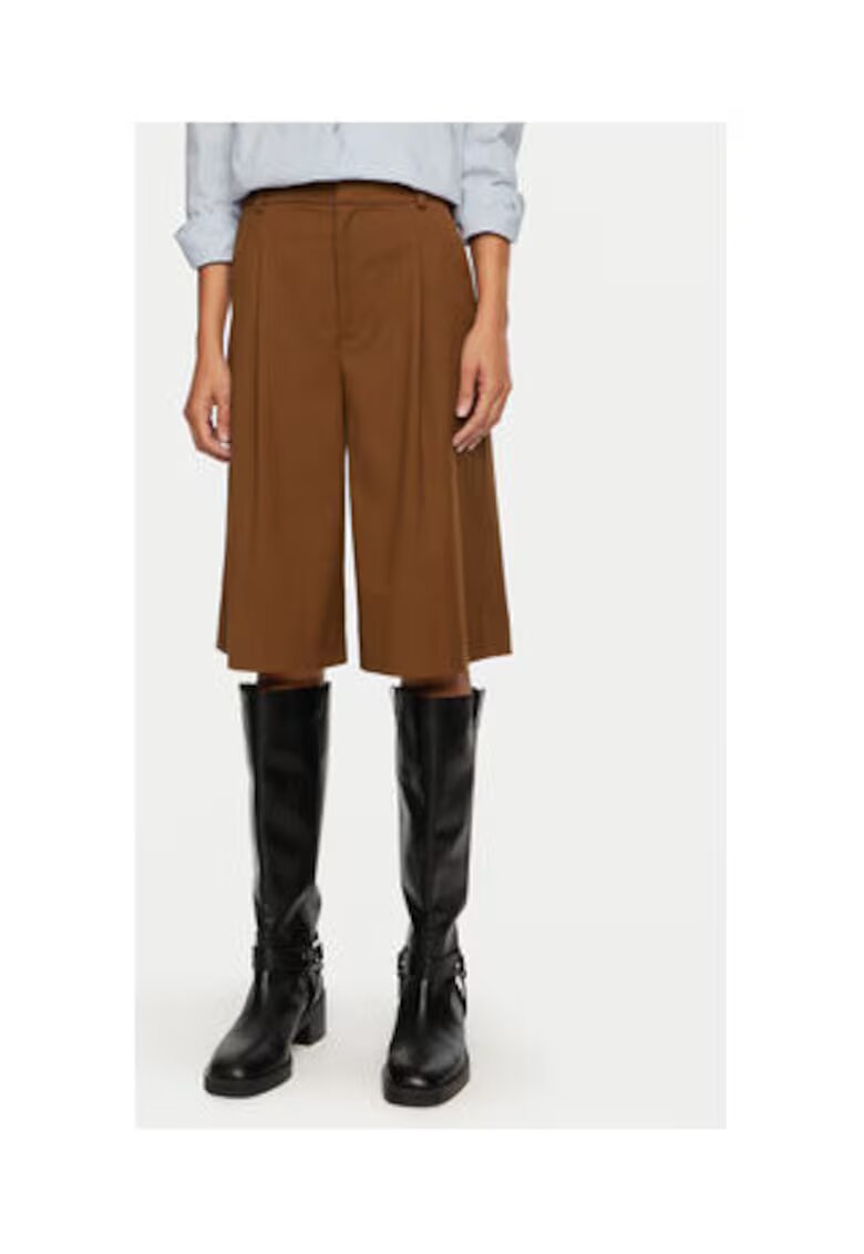 Gestuz Pantaloni dama - 191227 - 33% vascoza - 32% poliester - 32% poliester reciclat - 3% elastan - Maro