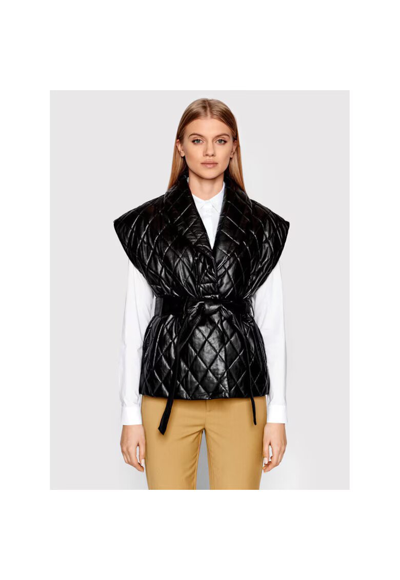 Gestuz Vesta dama - 209795325 - Piele naturala - Negru - Negru