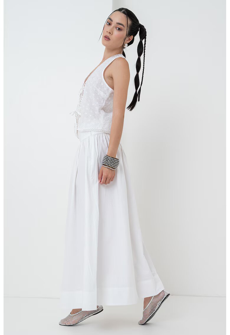 Gina Tricot Fusta lunga cu slit lateral - Alb