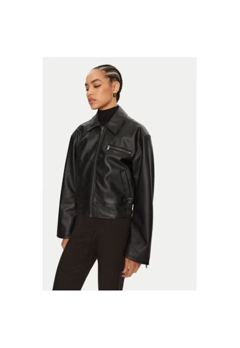 Gina Tricot Geaca dama - 304386428 - Piele ecologica - Negru - Negru