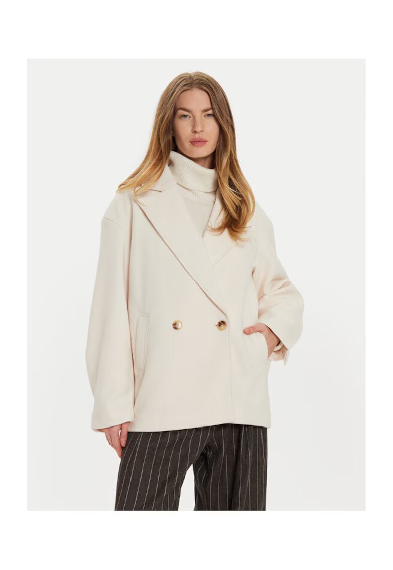 Gina Tricot Palton dama - 304386190 - Poliester - Alb - Alb