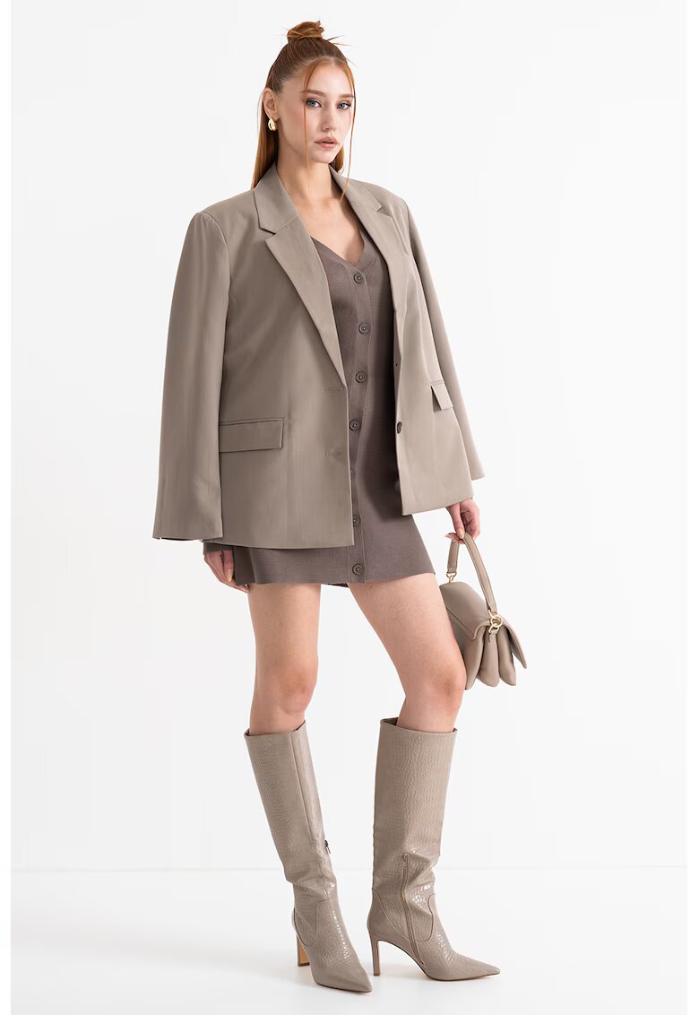 Gina Tricot Sacou supradimensionat cu revere decupate - Maro taupe