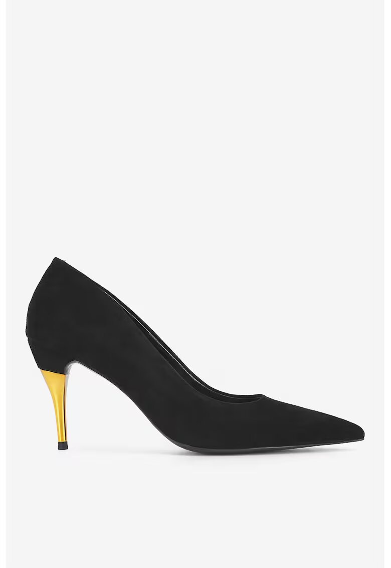 Gino Rossi Pantofi dama 5905588900634 - Piele intoarsa - Negru - Negru