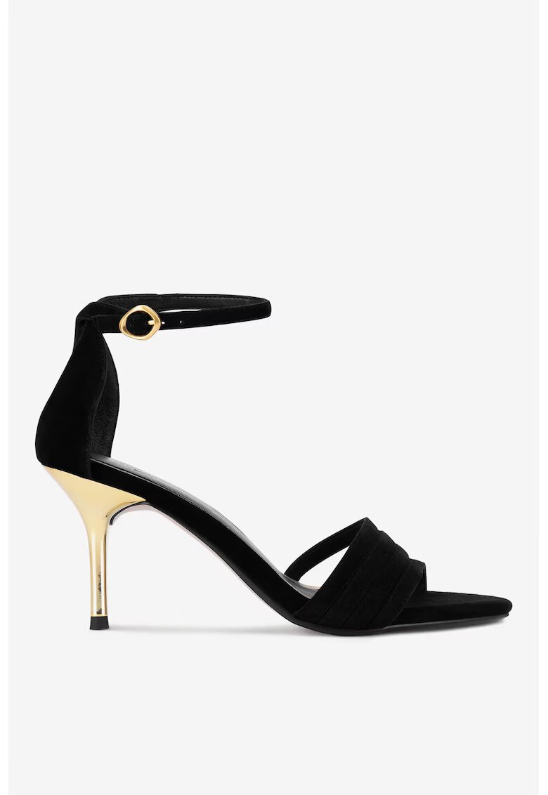 Gino Rossi Sandale dama 5903419900938 - Piele intoarsa - Negru - Negru
