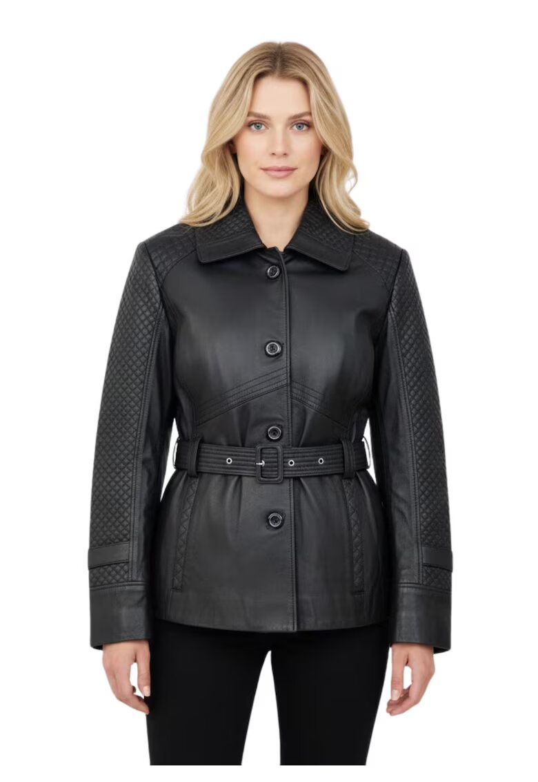 Giorgio di Mare Jacheta din piele neagra cu guler -