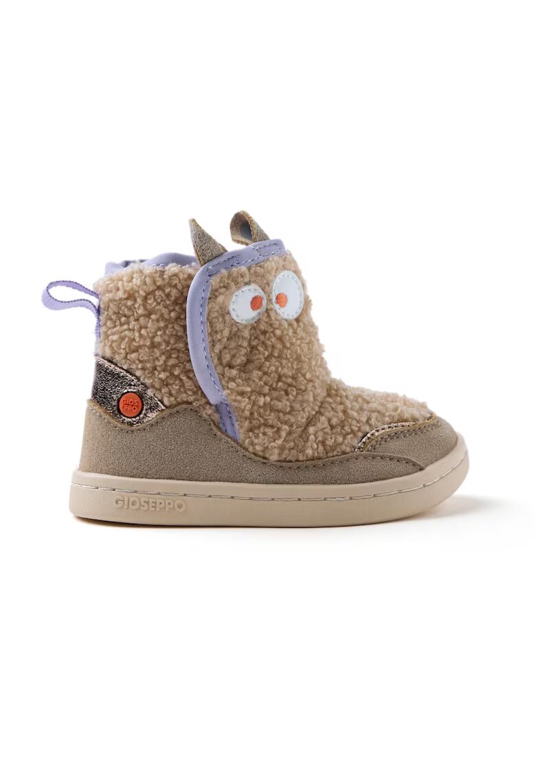 Gioseppo Ghete cu velcro si model animal print - Maro taupe