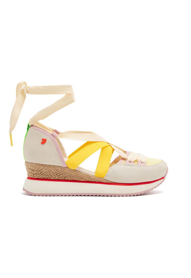 Gioseppo Pantofi cu talpa wedge si insertii din piele intoarsa - Multicolor