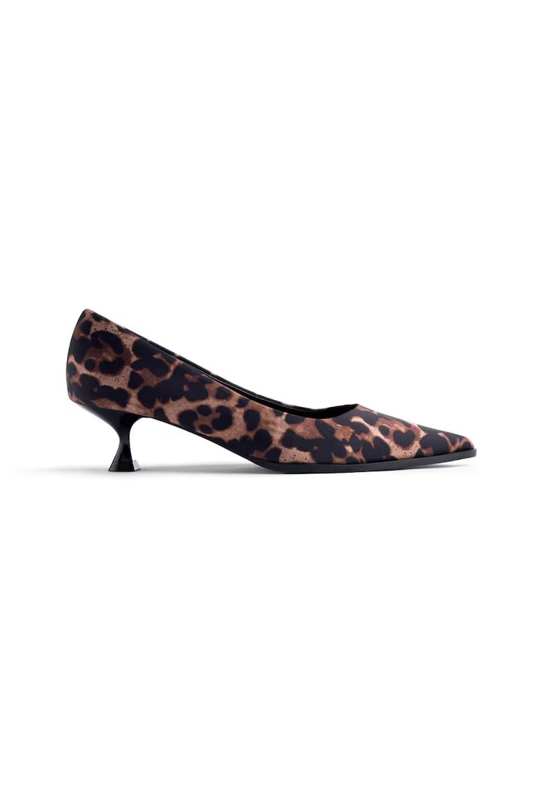 Gioseppo Pantofi cu varf ascutit si animal print - Maro