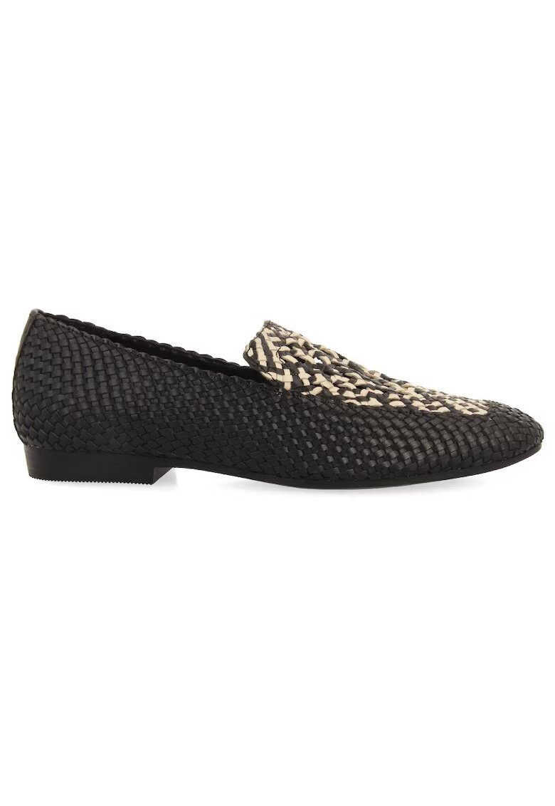 Gioseppo Pantofi de piele cu aspect impletit - Negru