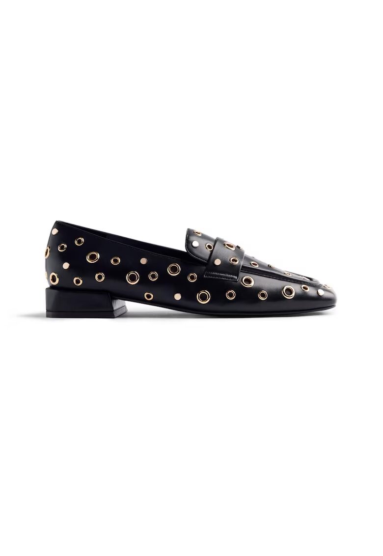 Gioseppo Pantofi loafer cu varf patrat - anouri metalice si tinte Imlay - Negru