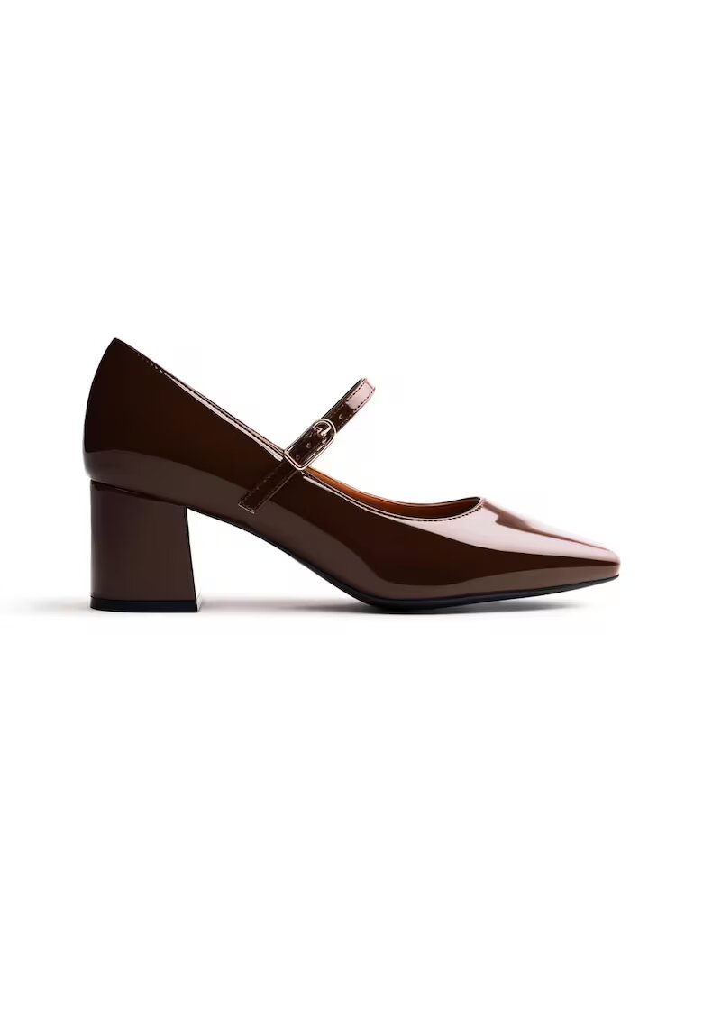 Gioseppo Pantofi Mary-Jane cu aspect lacuit - Maro