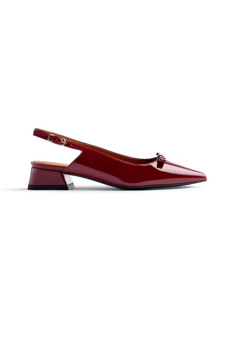Gioseppo Pantofi slingback cu aspect lacuit - Visiniu