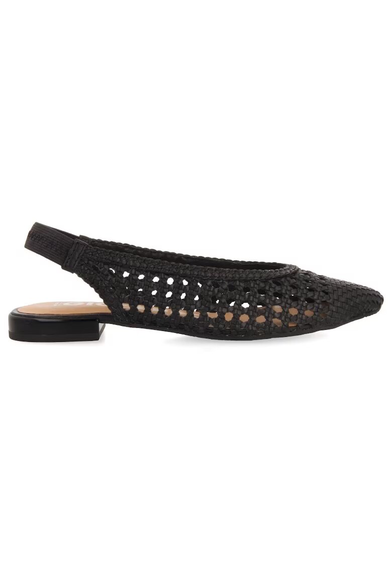 Gioseppo Pantofi slingback de piele cu perforatii - Negru