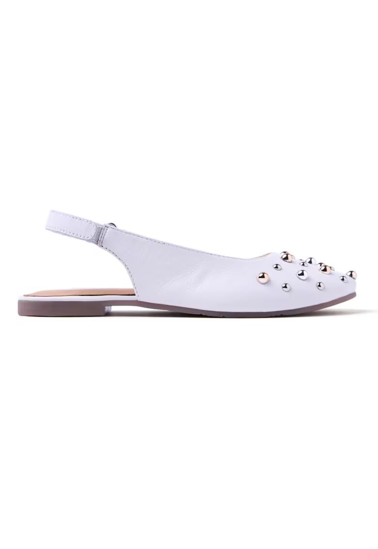 Gioseppo Pantofi slingback din piele cu aplicatii cu nituri - Alb