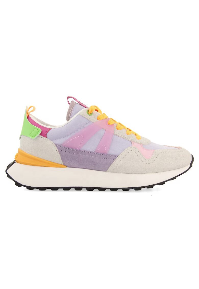 Gioseppo Pantofi sport cu aspect contrastant cu garnituri de piele intoarsa - Bej/Lila