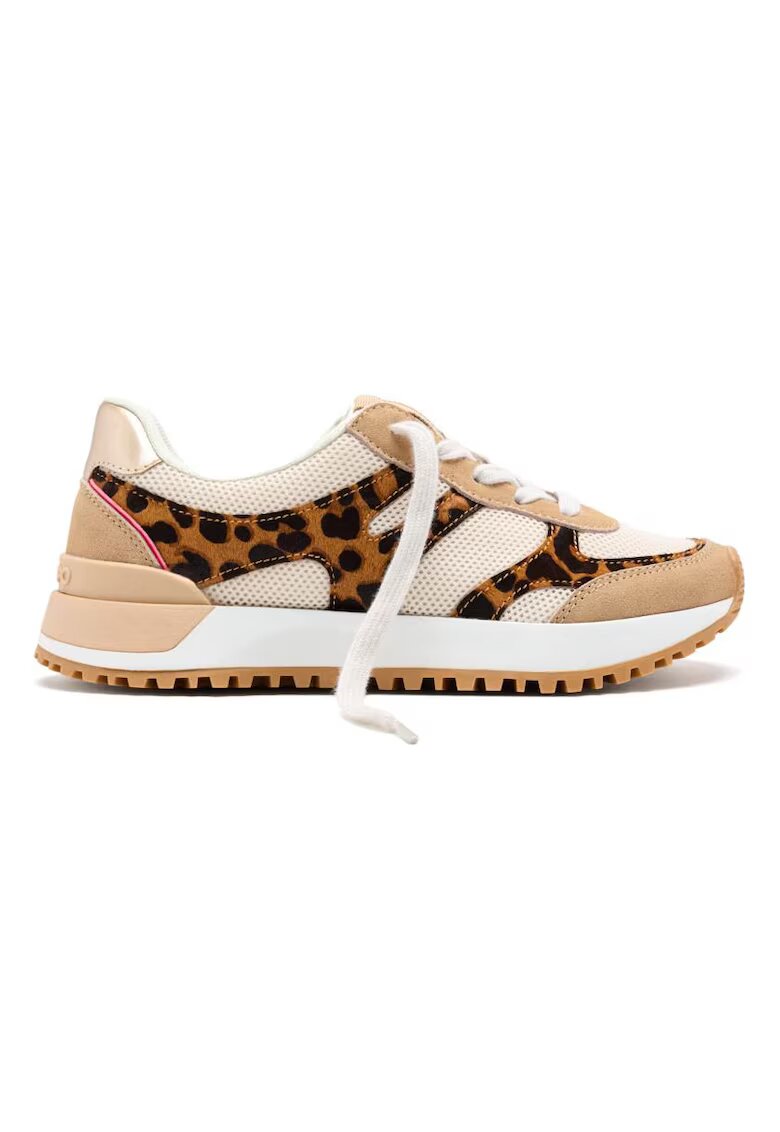 Gioseppo Pantofi sport cu garnituri de piele Madbury - Maro inchis/Maro nisip
