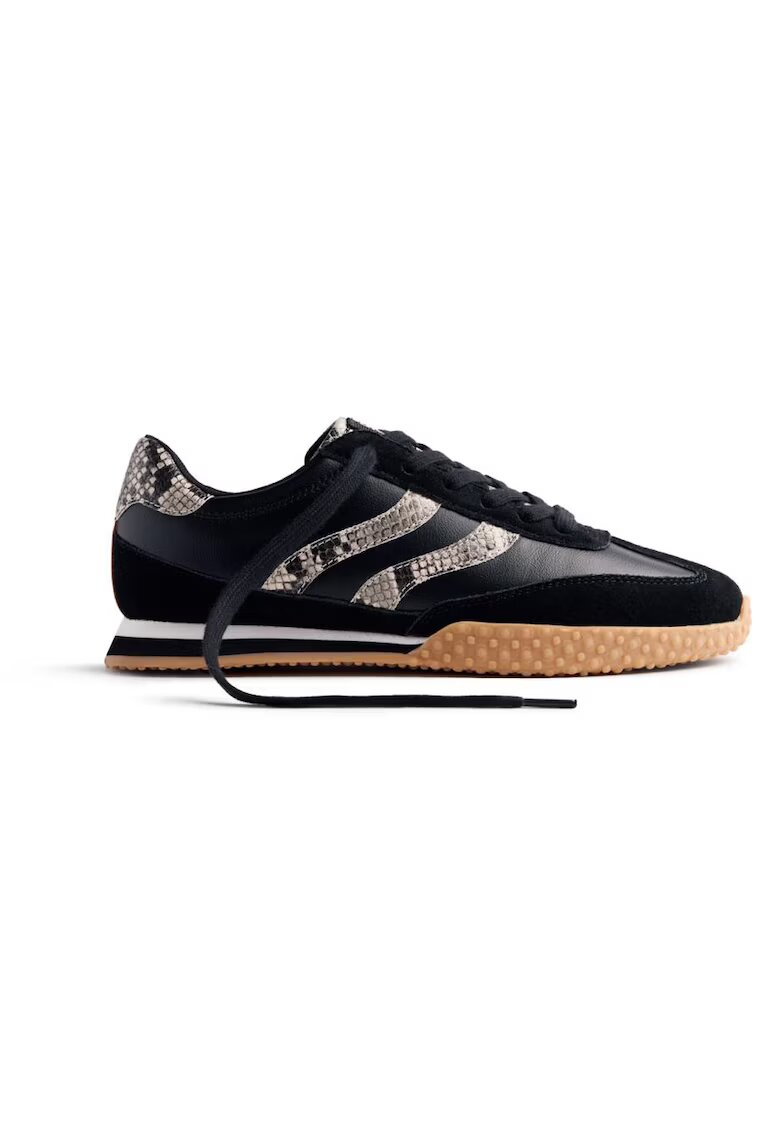 Gioseppo Pantofi sport cu garnituri de piele si piele ecologica - Negru